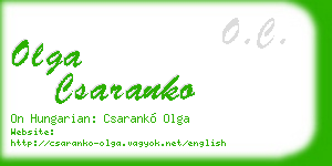 olga csaranko business card